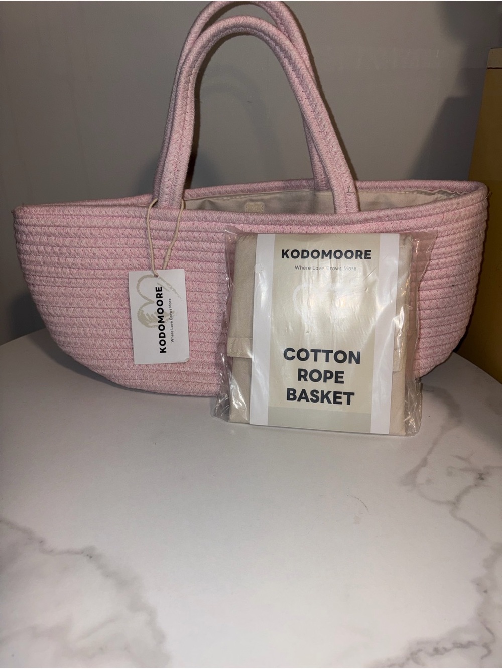 Kodomoore Pink Cotton Rope basket